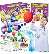 UNGLINGA 30 Experiments Science Kit for Kids with Lab Coat, Chemistry Set STEM Toys Gifts for 3 4...