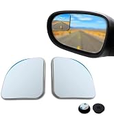 Dogary 2 PCS Car Blind Spot Mirrors, HD Frameless Glass Blind Spot Side Mirrors, Fan Shaped Rotat...