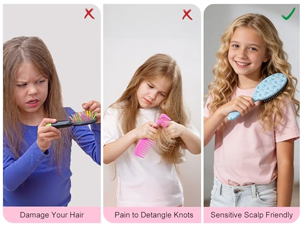 Girls Brush Kids Detangling Brush for Curly Hair