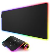 HUADO RGB Gaming Mouse Pad, 0.16 Inch Thickness, 31.5" x 11.8" Large Mouse Pad for Desk, 13 Light...