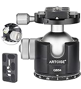 Low Profile Ball Head Unique 54mm Ball 360 Panoramic Tripod Head CNC Aluminium Alloy Metal Ball-H...