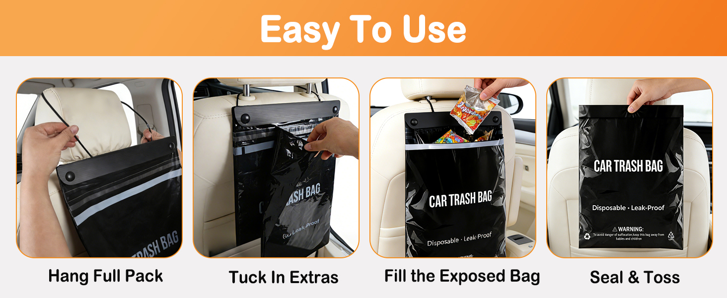 this car trash bag is easy to install