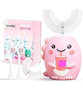 Kids U Shaped Electric Toothbrush with 4 Brush Heads, Sonic Toothbrush Kids with 5 Modes, Cartoon...