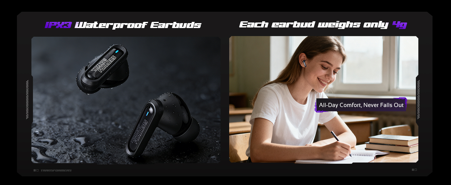 Transformers Official Megatron Wireless Gaming Waterproof Earbuds Bluetooth Gift