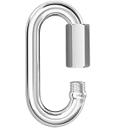 KINLINK 1PCS M10 3/8 Quick Link Chain Connector, 304 Stainless Steel Carabiner, Large Locking Car...