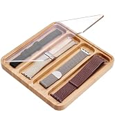 PH PandaHall Wooden Watch Band Organizer Watch Band Storage Case 4 Slots Watches Strap Organizer ...
