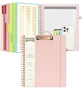 Ospelelf Leather Clipboard Folio with Notepad for Letter Size, Spiral Clipboard Folder with Stora...