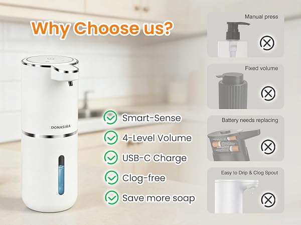 DONASIRA Touchless Automatic Liquid Soap Dispenser