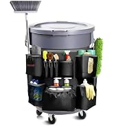 Hongmed Trash Can Caddy Bag: 1680D Fabric Heavy-Duty Cleaning Caddy with Adjustable Buckle fits 3...