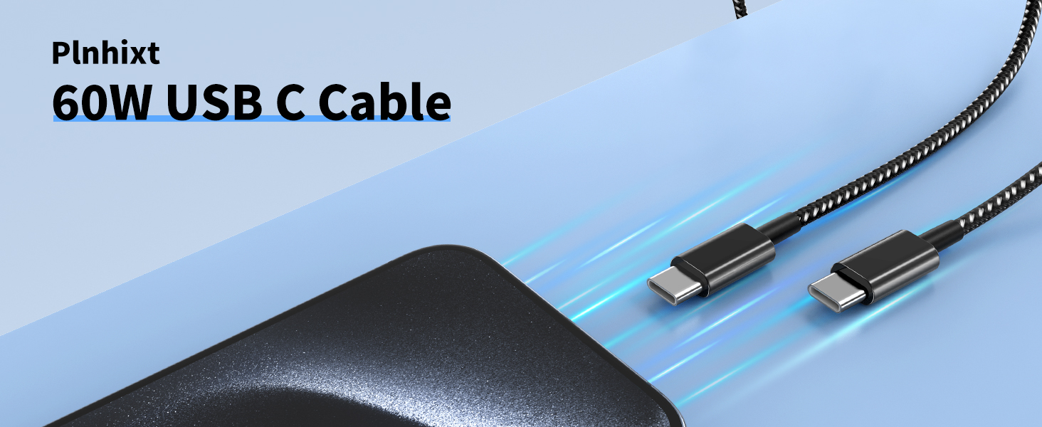 Plnhixt 60W USB C Charger Cable Fast Charge