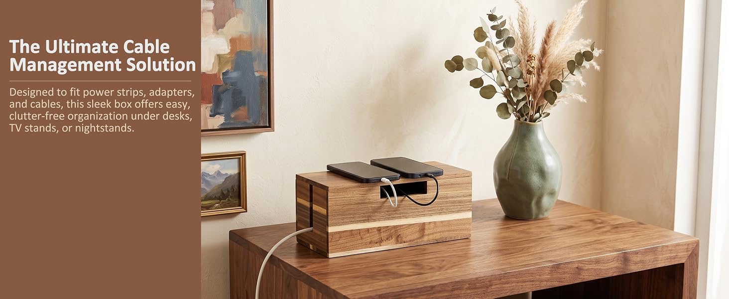 cable management box wood power strip box cord box hider cable management box wooden