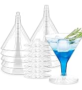 Zezzxu 24 Pack Plastic Martini Glasses - 5 oz Disposable Cocktail Glasses, Plastic Dessert Cups U...