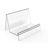 Boloyo Acrylic Display Stand with Sign Plate, 10PC Clear Display Easel Purse Display Riser Shelf,...