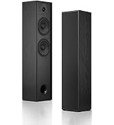 Elimavi Floor Standing Tower Speakers Pair, Dual 6.5" Woofers, 120W, Black | 1" silk dome tweeter...