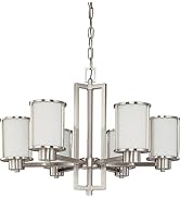 NUVO 60/2853 Six Light Chandelier, Brushed Nickel