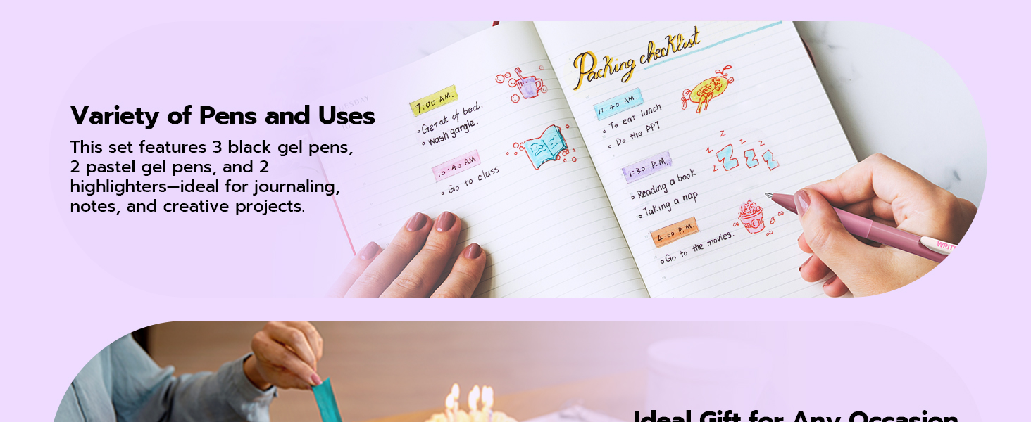 variety of pens and uses