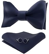 Adam Young Men's Self Tie Bow Tie Sets w/Pocket Squares & Cufflinks Sami-Glossy Satin Classy Bowt...