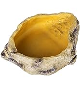REPTIZOO Reptile Water Bowl Terrarium Water Dish Food Feeding Bowl for Reptile Amphibian Pets Med...