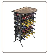 Sorbus Wine Rack Stand Bordeaux Chateau Style with Glass Table - Holds Bottles of Wine - Elegant ...