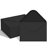 100 Pack 4x6 Envelopes - Black A6 Photo Envelopes for Invitations, Graduation, Wedding, Baby Show...