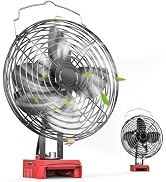 Ecarke 7 Inch Portable Cordless Fan Compatible with Milwaukee 18V Battery (Tool Only) 20W 3500RPM...