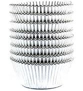 Eoonfirst Silver Foil Cupcake Case Liners Baking Muffin Paper Cups 200 Pcs