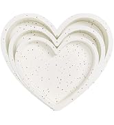 AOTASO 3 Pcs Silicone Heart Shaped Cake Pans 10 Inch 8 Inch 6 Inch Mini Small Large Heart Cake Pa...