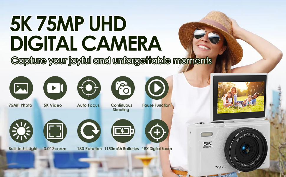 5K Digital Camera for Photography