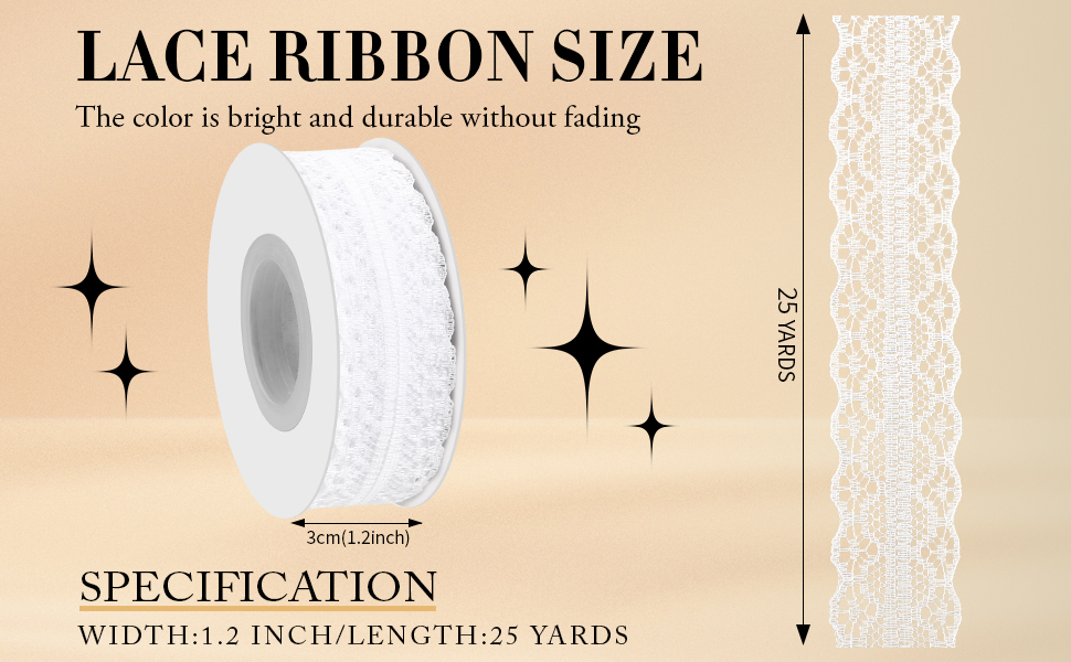 Lace ribbon size