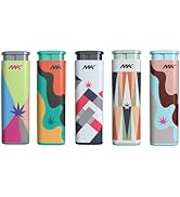 MK Lighter Wind Proof Jet Flame Lighters, 5PCS Striking Design, Candle, Camping, Butane Refillabl...