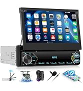 Single Din Flip Out Car Stereo 7 Inch HD Touch Screen Bluetooth Car Radio Mirror Link, Video Outp...