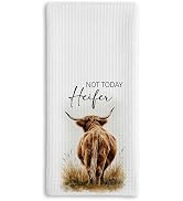 Tsunerrorami Not Today Heifer Highland Cow Hand Towels for Farmhouse Kitchen Bathroom Decor | Fun...