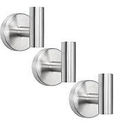 TocTen Towel Hook for Bathroom, 3 Pack Wall Mounted Robe Hook, SUS 304 Stainless Steel Coat Hook,...