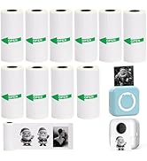 SZMILAIDUO 10 Rolls Thermal Sticker Paper for Mini Printer,Self-Adhesive Paper 57 * 25mm, White C...
