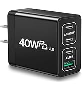 USB C Charger Block, 40W 4-Port Type C Charging Block 20W USB C Charging Block 3.1A USB Wall Char...