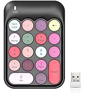 Wireless Numeric Keypad 18 Keys with 2.4G Mini Portable Silent Number Pad USB Receiver Financial ...