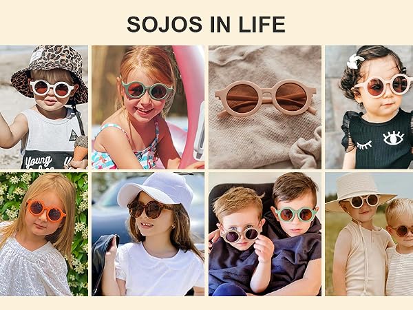 SOJOS Cute Round Polarized sunglasses for kids Girls Boys Vintage UV400 Protection Children SK5606