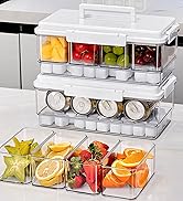MineSign 3Pack Ice Chilled Condiment Caddy with 4 Removable Containers Taco Ingredient Server wit...