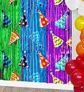 Rainbow Foil Fringe Curtains Backdrop