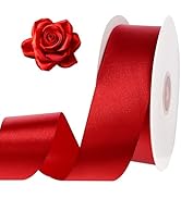 120 Yards Red Ribbon 1-1/2 Inch Red Satin Ribbon for Bows Crafts Gift Wrapping Flower Bouquet Wed...