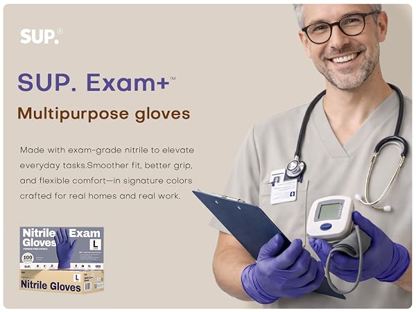 Made with exam-grade nitrile to elevate everyday tasks. Smoother fit, better grip flexible comfort