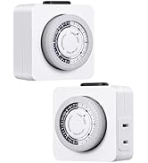 DEWENWILS 24-Hour Cycle Plug-in Mechanical Timers, Outlet Timer Indoor, Programmable Timer for El...