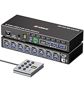 8 Port KVM Switch Displayport 4K@60Hz EDID Simulation, USB 3.0 DP KVM Switch for 8 Computers Shar...