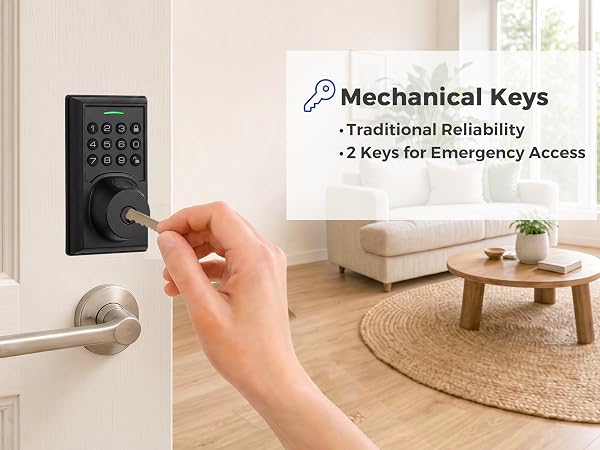Mechanical Key Unlock Smart Lock