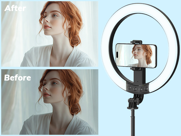 ring light with stand, tripod for iphone with light