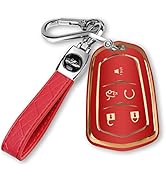 MILD EAST For Cadillac Key Fob Cover with Keychain TPU Protector Suitable for Cadillac Escalade C...