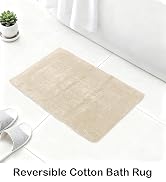 Barossa Design Reversible Cotton Bath Rug 24 x 40 - Large Bathroom Rug Mat Washable & Soft Absorb...