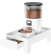 IMIPAW Raised Pet Feeder Stand, Adjustable Height with Drawer to Storage Pet Food, Non-Slip, Suit...