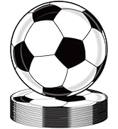 KFJBPB 50PCS Soccer Party Paper Plates 7 Inch, Disposable Soccer Birthday Party Supplies Cake Des...