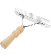 Angoily Horse Nail Rake, Livestock Brush Practical Hair Comb with Wooden Handle Metal Pins, Pet H...